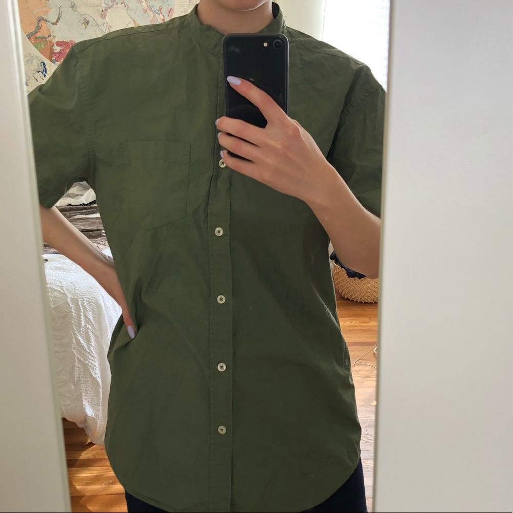 Green Button up - Picture 2 of 4